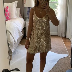 Free People gold sequin mini dress